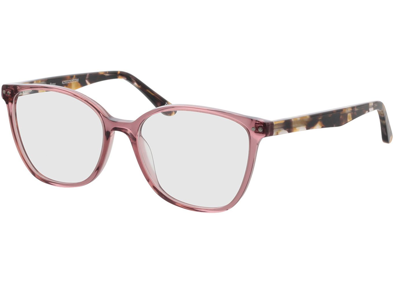 Rosy - pink-transparent/havanna Brillengestell inkl. Gläser, Vollrand, Cateye von Brille24 Collection