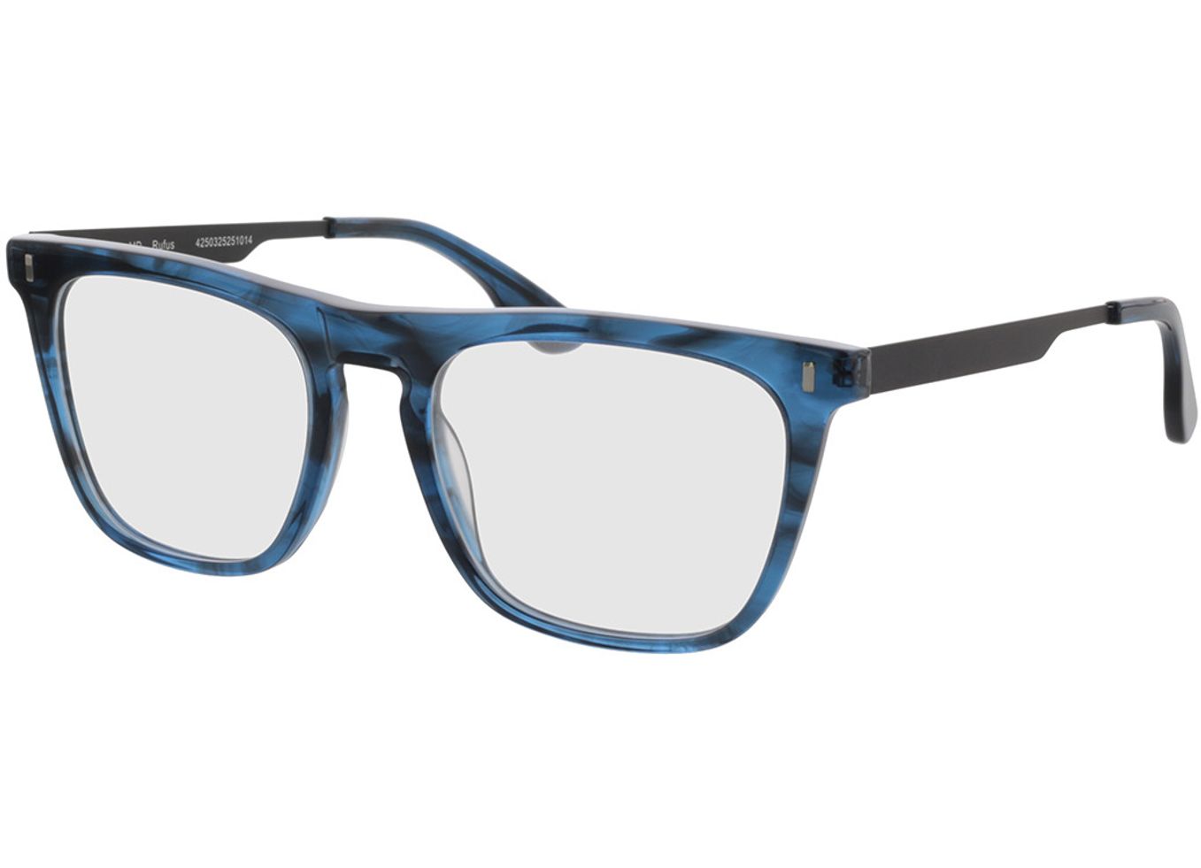 Rufus - blau-transparent Blaulichtfilter-Brille, Vollrand, Eckig von Brille24 Collection