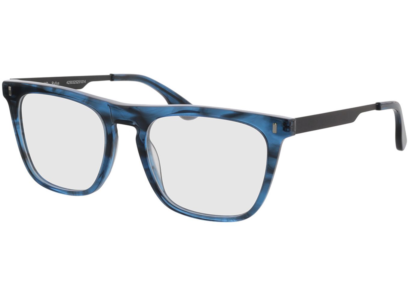 Rufus - blau-transparent Brillengestell inkl. Gläser, Vollrand, Eckig von Brille24 Collection