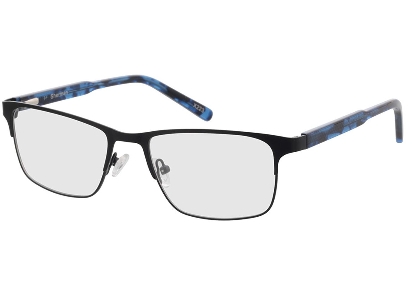 Sherman - schwarz/blau-meliert Blaulichtfilter-Brille, Vollrand, Rechteckig von Brille24 Collection