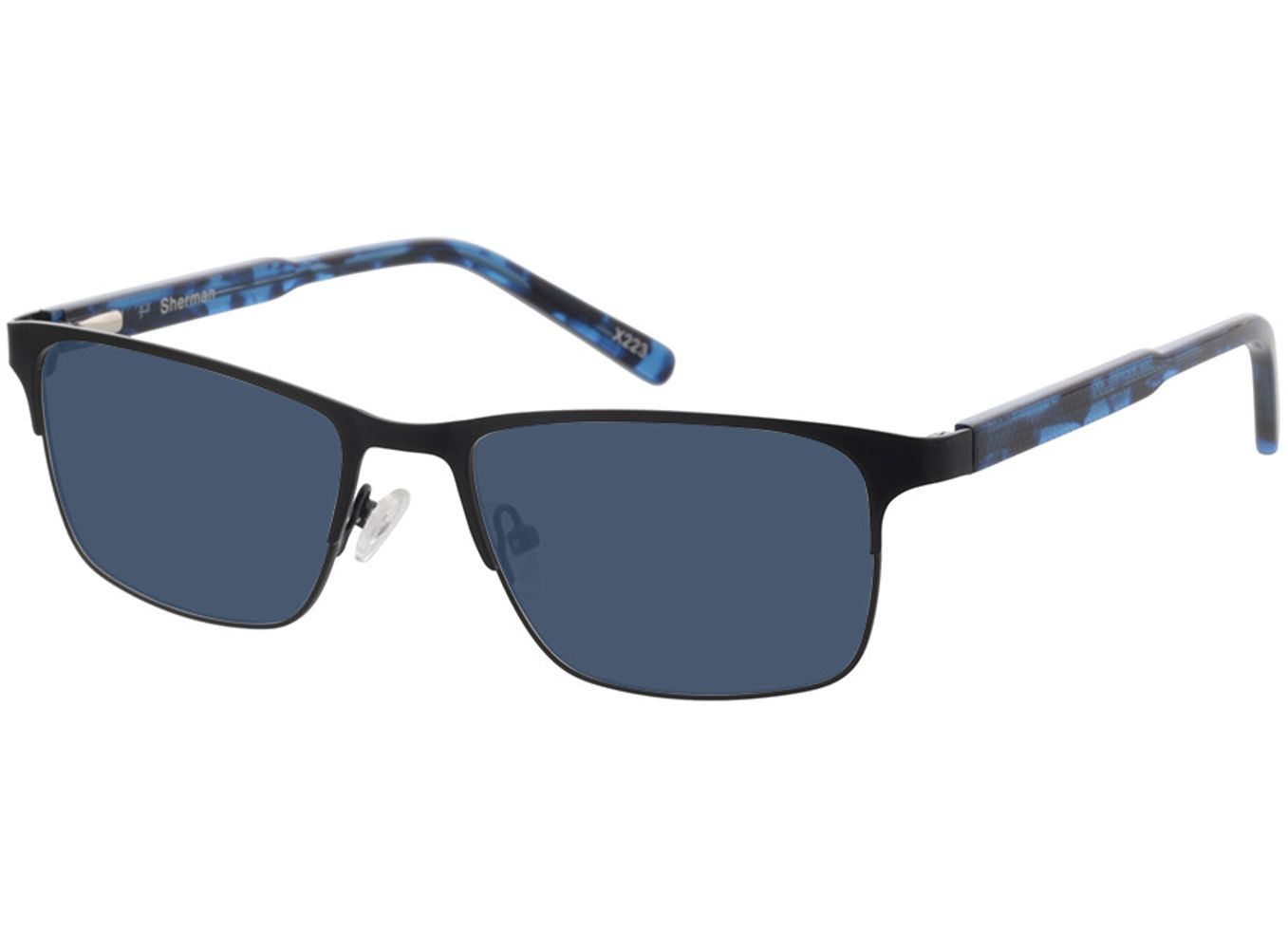 Sherman - schwarz/blau-meliert Sonnenbrille mit Sehstärke, Vollrand, Rechteckig von Brille24 Collection