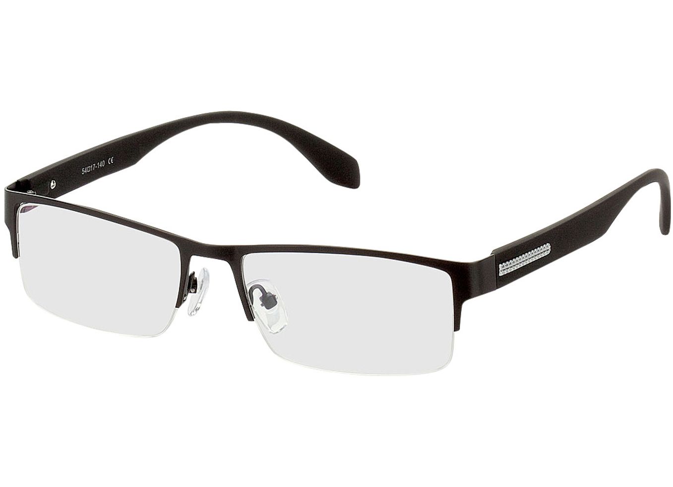 Stanley - schwarz Brillengestell inkl. Gläser, Halbrand, Rechteckig von Brille24 Collection