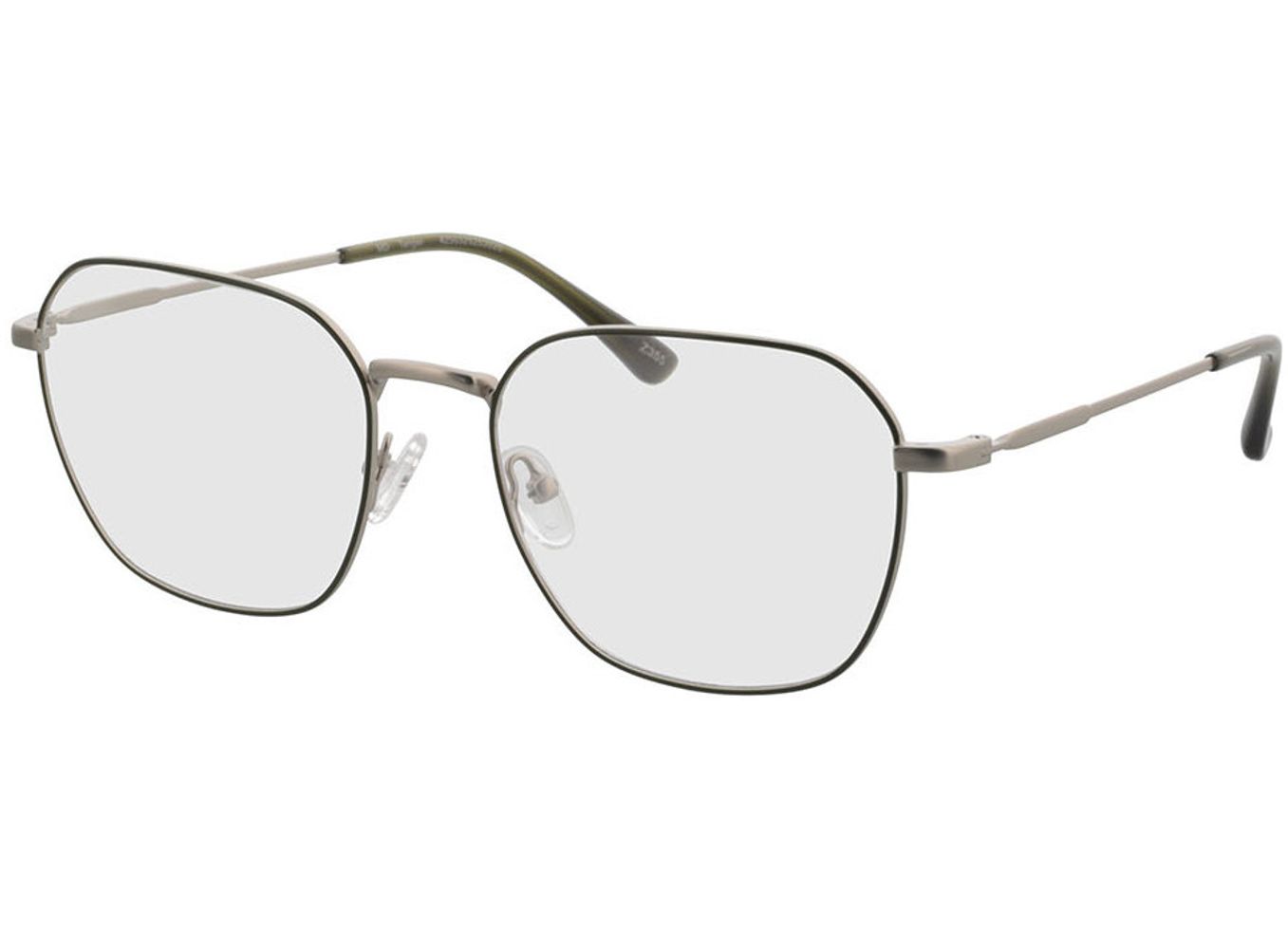 Tanger - silber/grün Blaulichtfilter-Brille, Vollrand, Eckig von Brille24 Collection