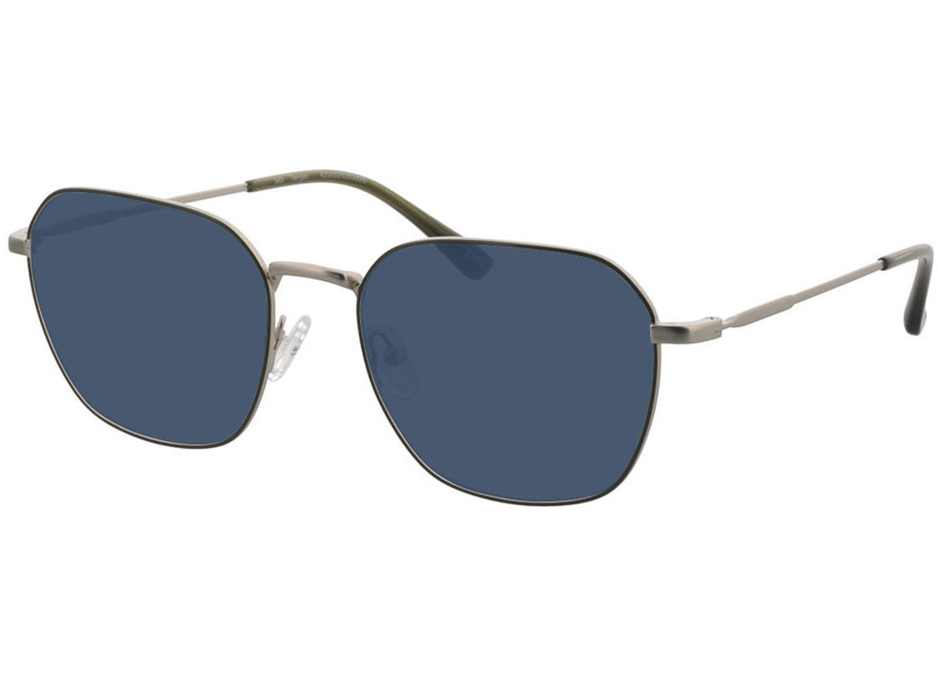 Tanger - silber/grün Sonnenbrille mit Sehstärke, Vollrand, Eckig von Brille24 Collection