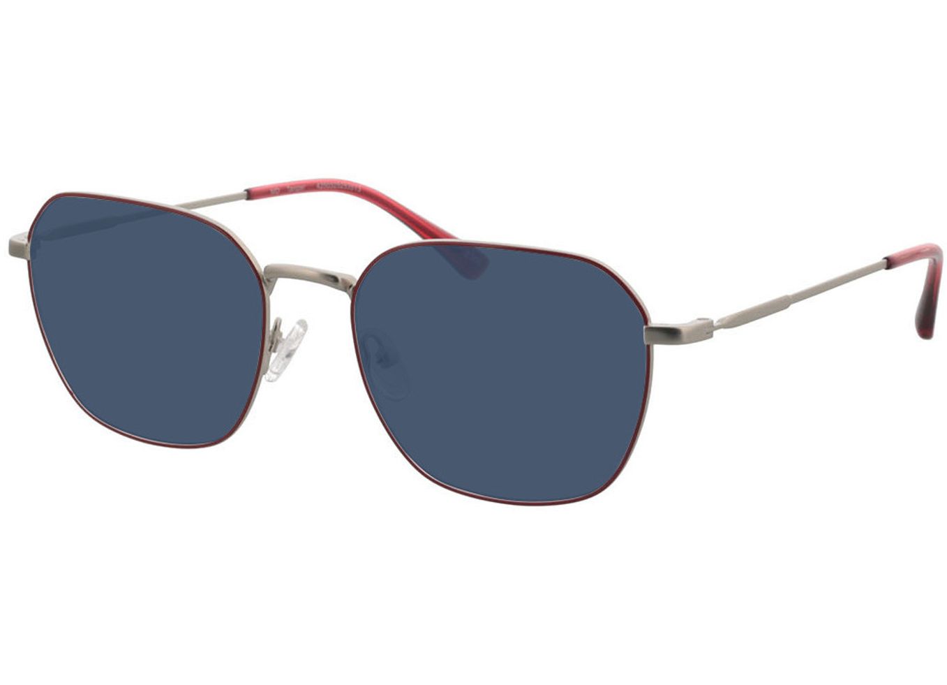 Tanger - silber/rot Sonnenbrille mit Sehstärke, Vollrand, Eckig von Brille24 Collection