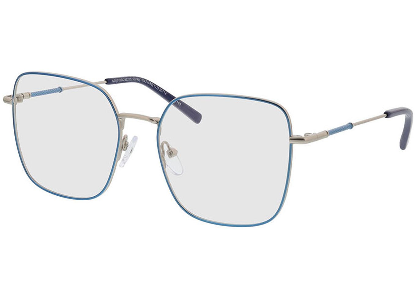 Tribeca - matt silber/blau Brillengestell inkl. Gläser, Vollrand, Eckig von Brille24 Collection
