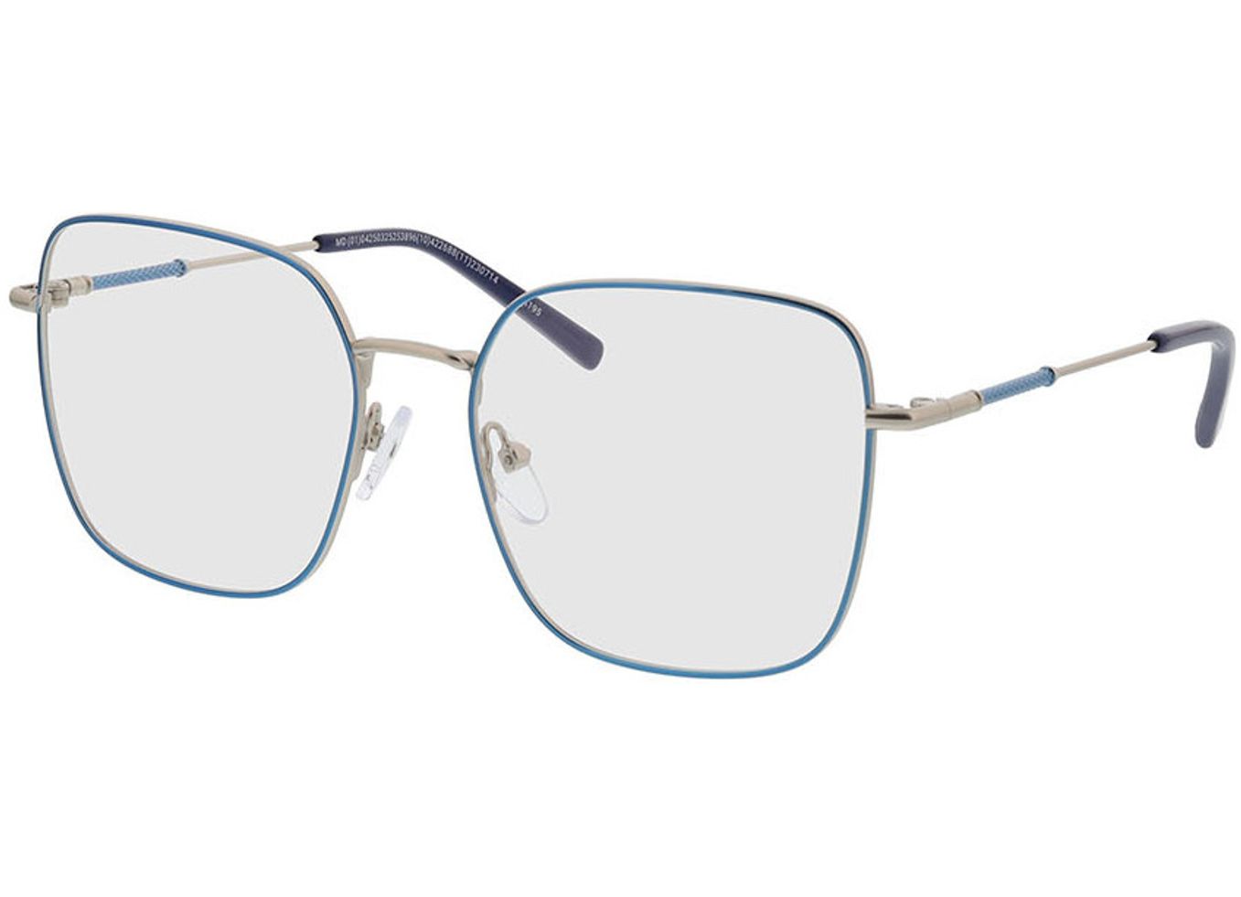 Tribeca - matt silber/blau Gleitsichtbrille, Vollrand, Eckig von Brille24 Collection