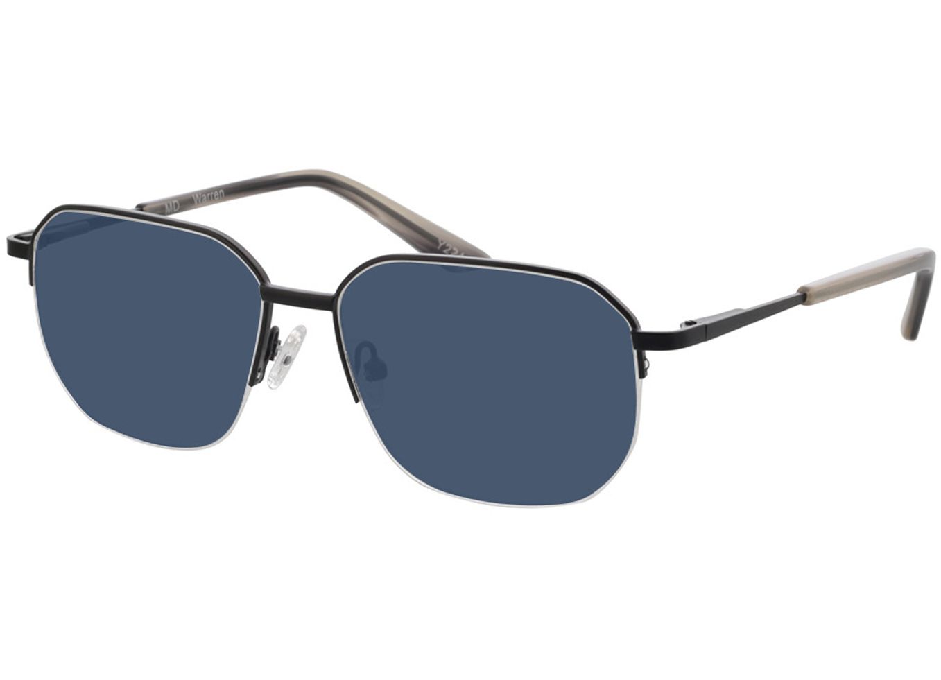 Warren - schwarz Sonnenbrille mit Sehstärke, Halbrand, geometric von Brille24 Collection