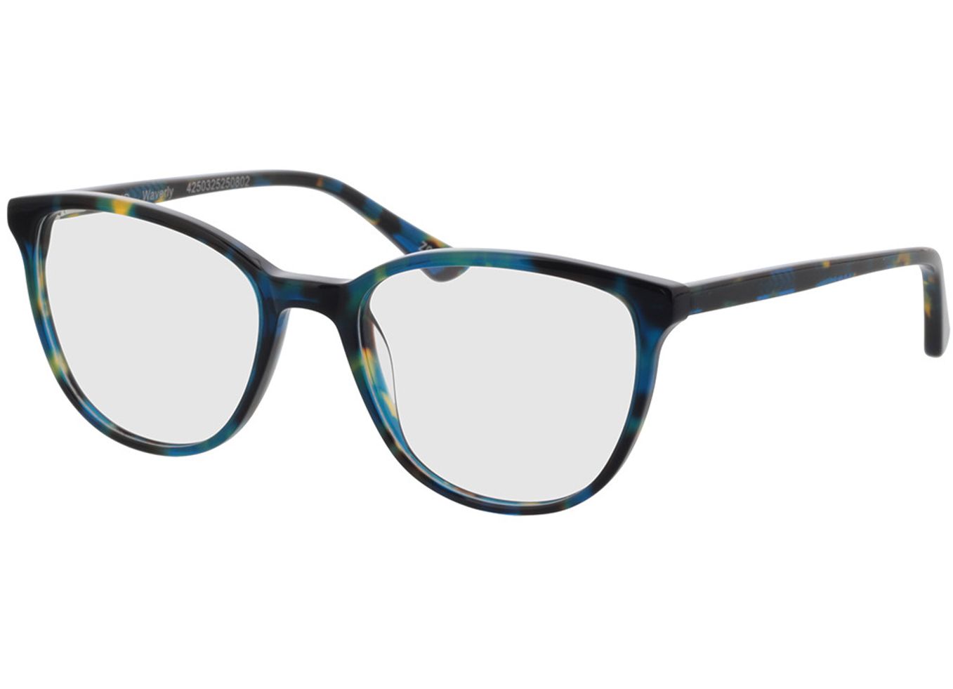 Waverly - blau-gelb-meliert Blaulichtfilter-Brille, Vollrand, Cateye von Brille24 Collection