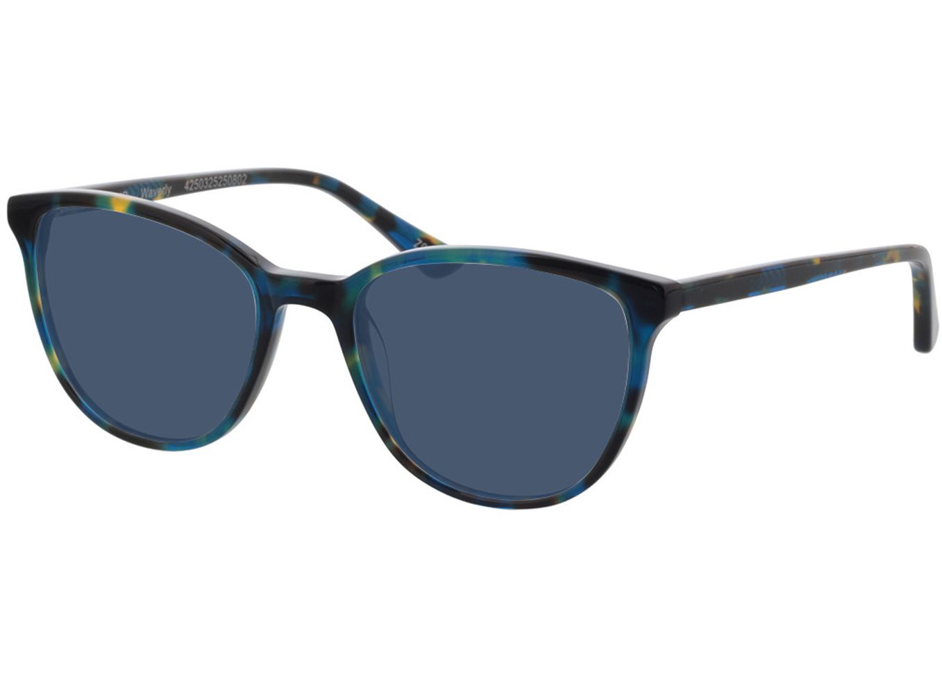 Waverly - blau-gelb-meliert Sonnenbrille mit Sehstärke, Vollrand, Cateye von Brille24 Collection