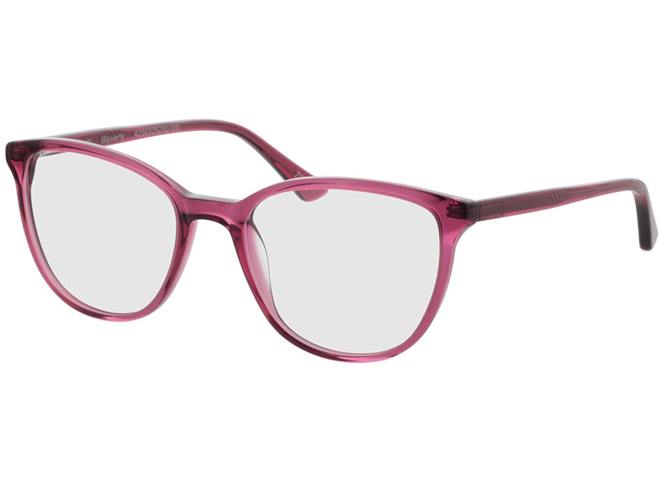 Waverly - pink-transparent Brillengestell inkl. Gläser, Vollrand, Cateye von Brille24 Collection