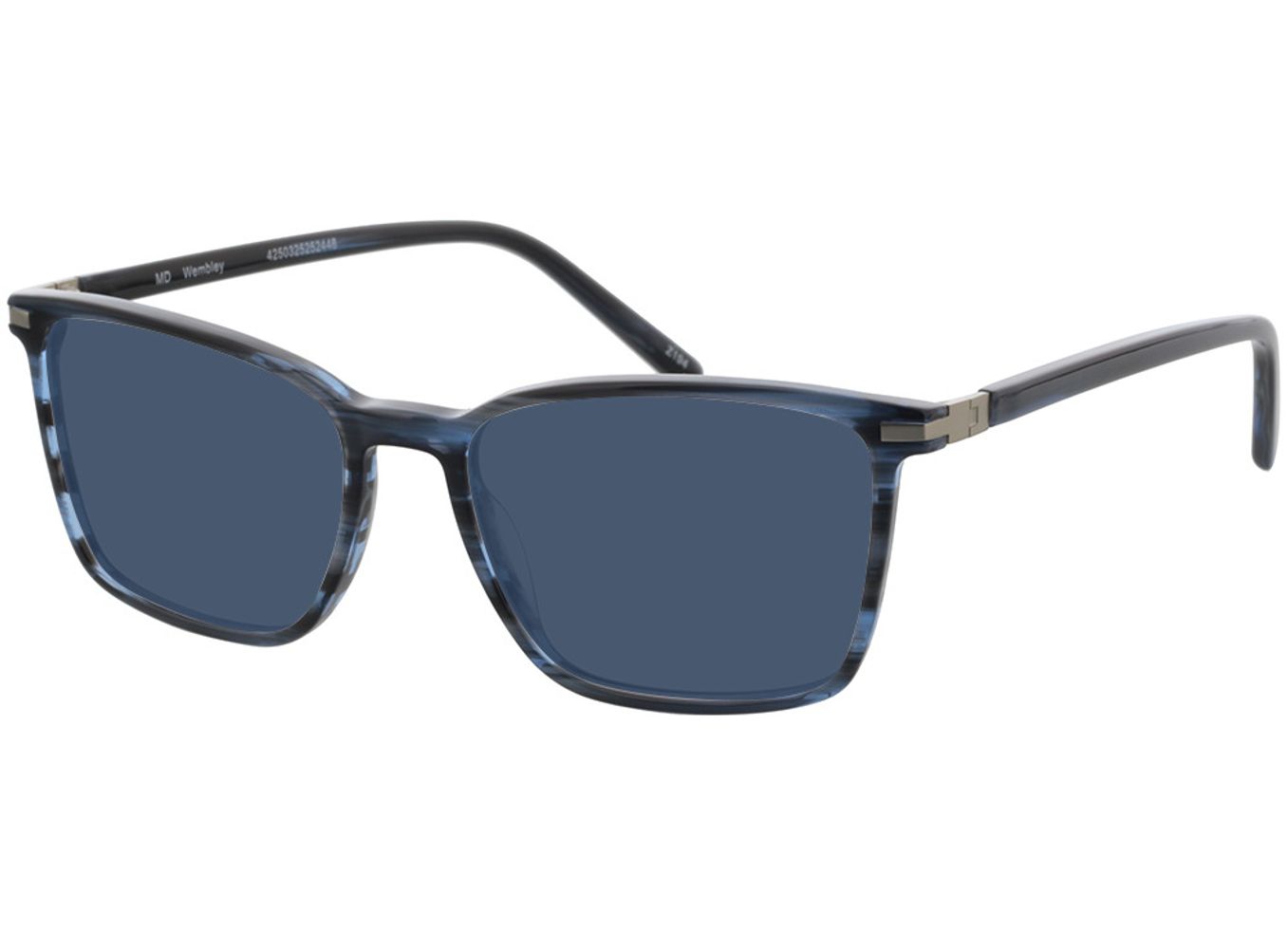 Wembley - blau/silber Sonnenbrille mit Sehstärke, Vollrand, Eckig von Brille24 Collection