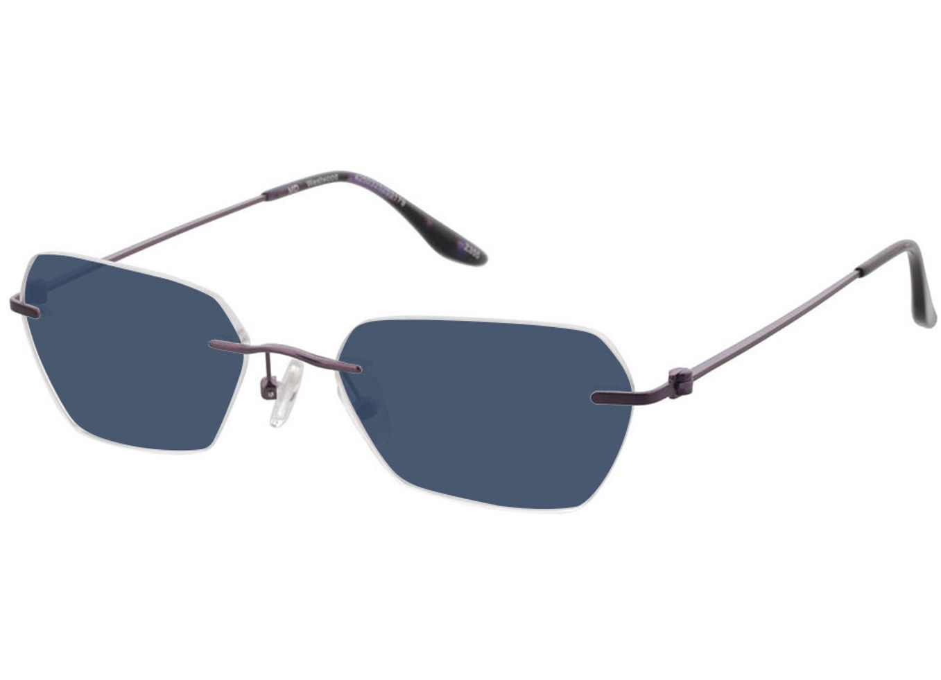 Westwood - lila Sonnenbrille mit Sehstärke, Randlos, Rechteckig von Brille24 Collection