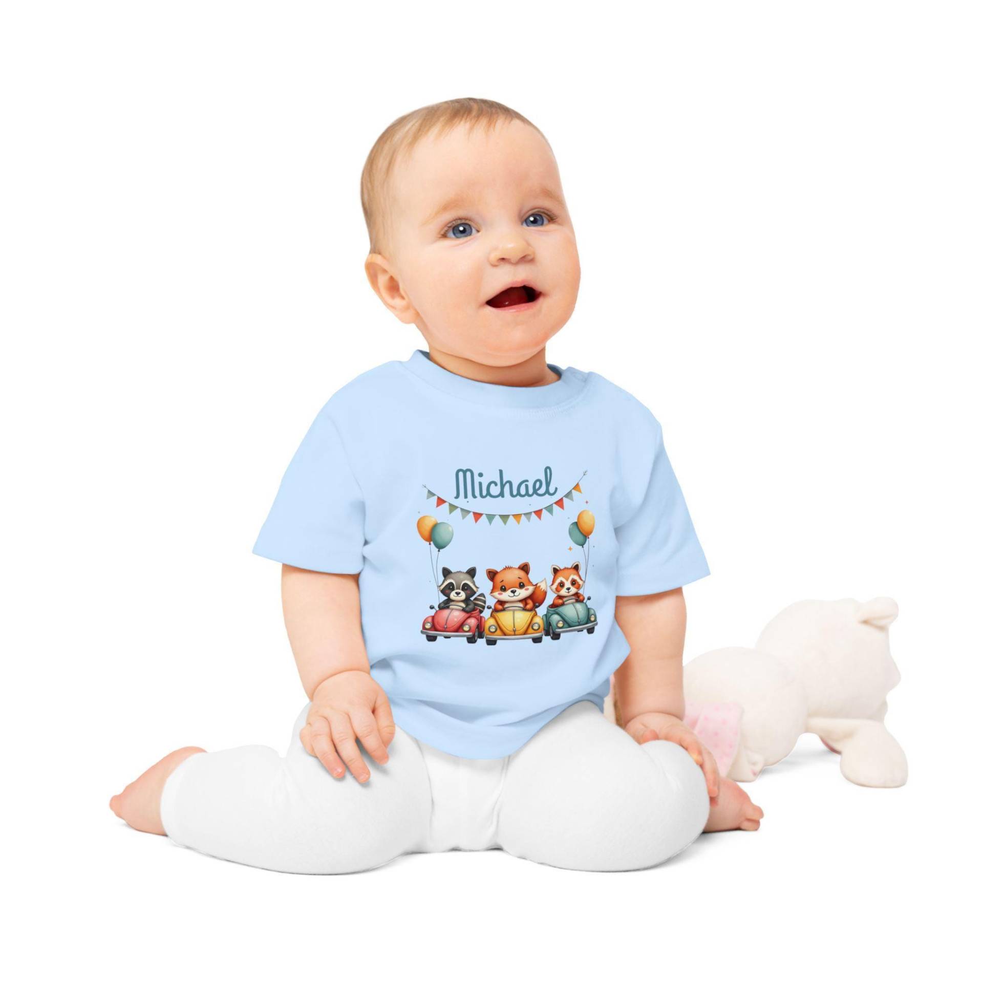 Baby Geschenk Personalisiert Mit Name - Geburtstagsshirt Für Jungen Oder Mädchen Tierdesign Waldtiere von BrillianceHub