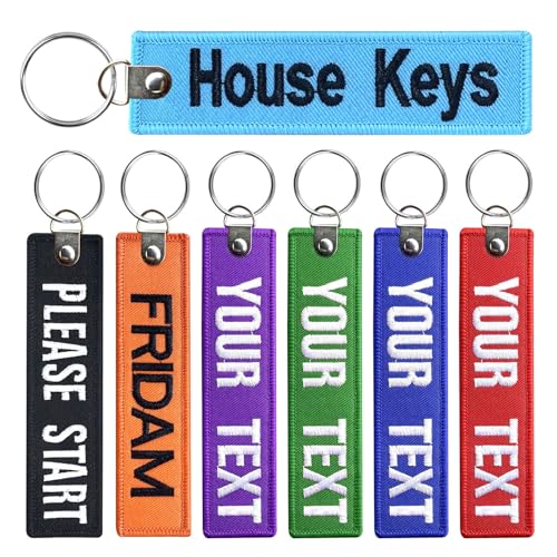 Brillianne Personalisierte Schlüsselanhänger, kundenspezifische Stickerei Jeder Text Großes Geschenk Schlüsselanhänger, für Männer Motorrad ATV Auto und Motorroller Brillianne Personalisierte Schlüsselanhänger, kundenspezifische Stickerei Jeder Text Großes Geschenk Schlüsselanhänger, für Männer Motorrad ATV Auto und Motorroller von Brillianne