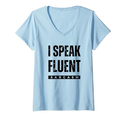 Damen Ich spreche fließend Sarkasmus lachen T-Shirt mit V-Ausschnitt Damen Ich spreche fließend Sarkasmus lachen T-Shirt mit V-Ausschnitt von Brilliant Humor