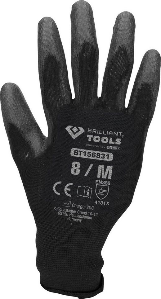 Brilliant Tools Arbeitshandschuhe Mikro-Feinstrickhandschuhe, Größe 8 / M von Brilliant Tools