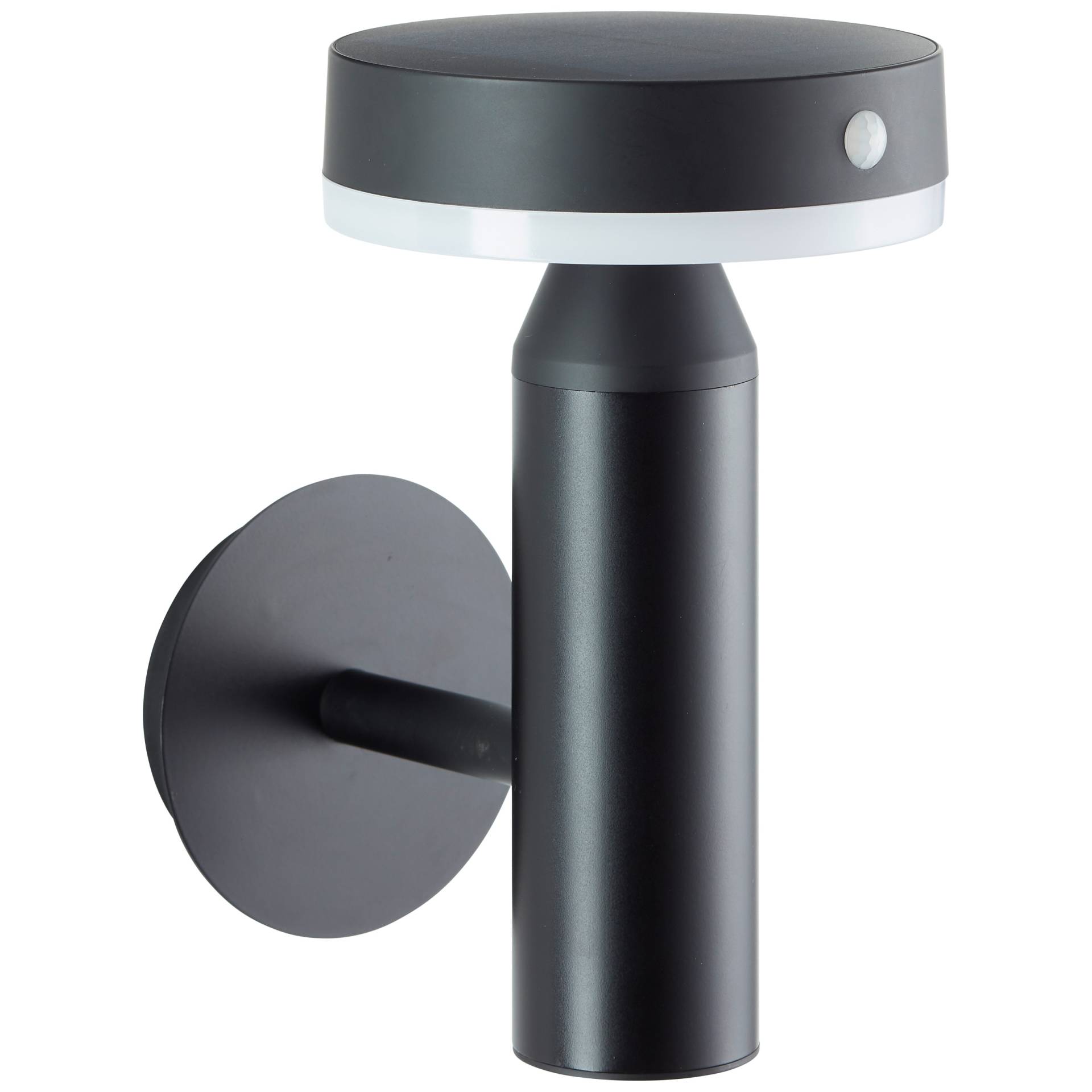 Brilliant LED Außen-Wandleuchte "Magua" 1 Stk. Neutralweiß LED Außenwandlampe mit Solar, 20 cm, 350 lm, 4000 K, Metall, schwarz von Brilliant