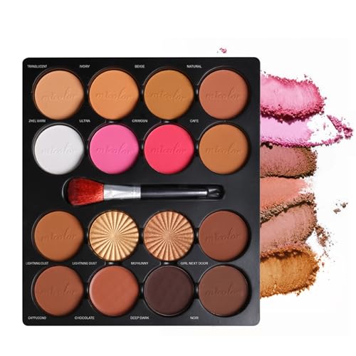 16 Farben Lidschatten Palette, Eyeshadow Palette Bunt, Hochpigmentierte Lidschattenpalette Matte Glitter Make-up-Palette, Langanhaltende und Leicht zu Verblendende Formel Lidschatten von BrilliantDay