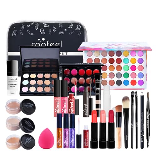 All in One Make Up Set, Make-up Sets, Schminke Set für Frauen, Makeup Set Starter Kit Kosmetik Schmink Set mit Lidschatten Palette, Lippenstift, Eyeliner, Mascara, Pinsel Für Frauen Mädchen von BrilliantDay