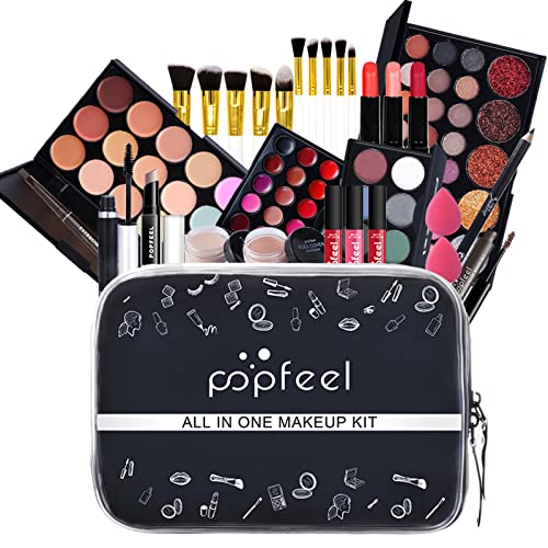 All in One Make Up Set, Schminke Set für Frauen, Makeup Set Starter Kit Multifunktions Kosmetik Schmink Kit mit Lidschatten Palette, Lippenstift, Eyeliner, Mascara, Pinsel Für Frauen Mädchen von BrilliantDay