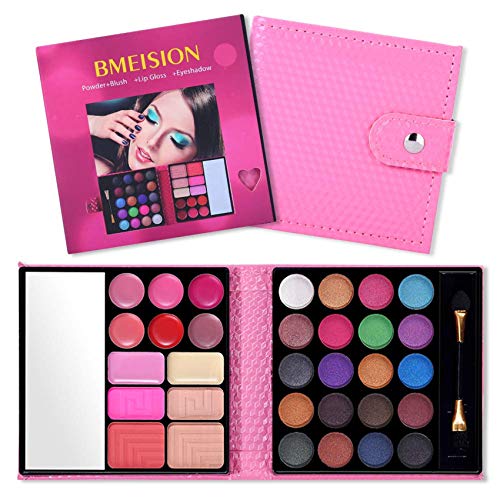 BrilliantDay 32 Farben Lidschatten Palette Contouring Kit Kombination mit Lip Gloss, Blusher Kosmetik Make Up Kit Set Box#1 von BrilliantDay