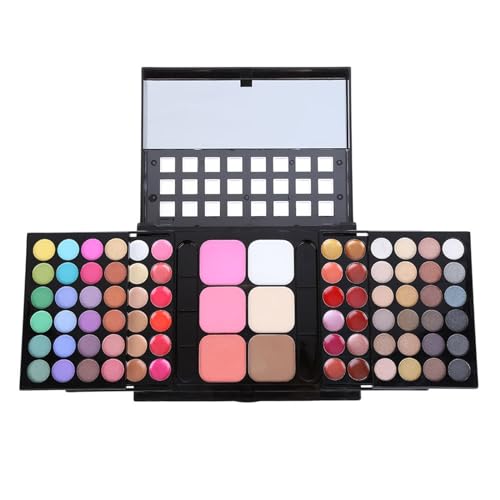 BrilliantDay 78 Farben Lidschatten Palette Contouring Kit Kombination mit Lip Gloss, Blusher und Press Powder, Kosmetik Make Up Kit Set Box von BrilliantDay