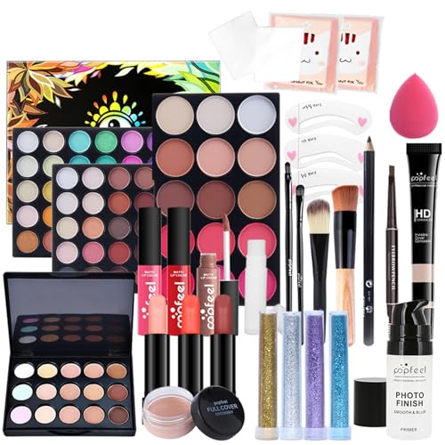 BrilliantDay Mehrzweck Make-up-Set All-in-One Make-up-Geschenkset Kosmetik-Palette Starter Kit Lipgloss Blush Brush Lidschatten-Palette Hochpigmentierte Für Frauen Mädchen#1 von BrilliantDay