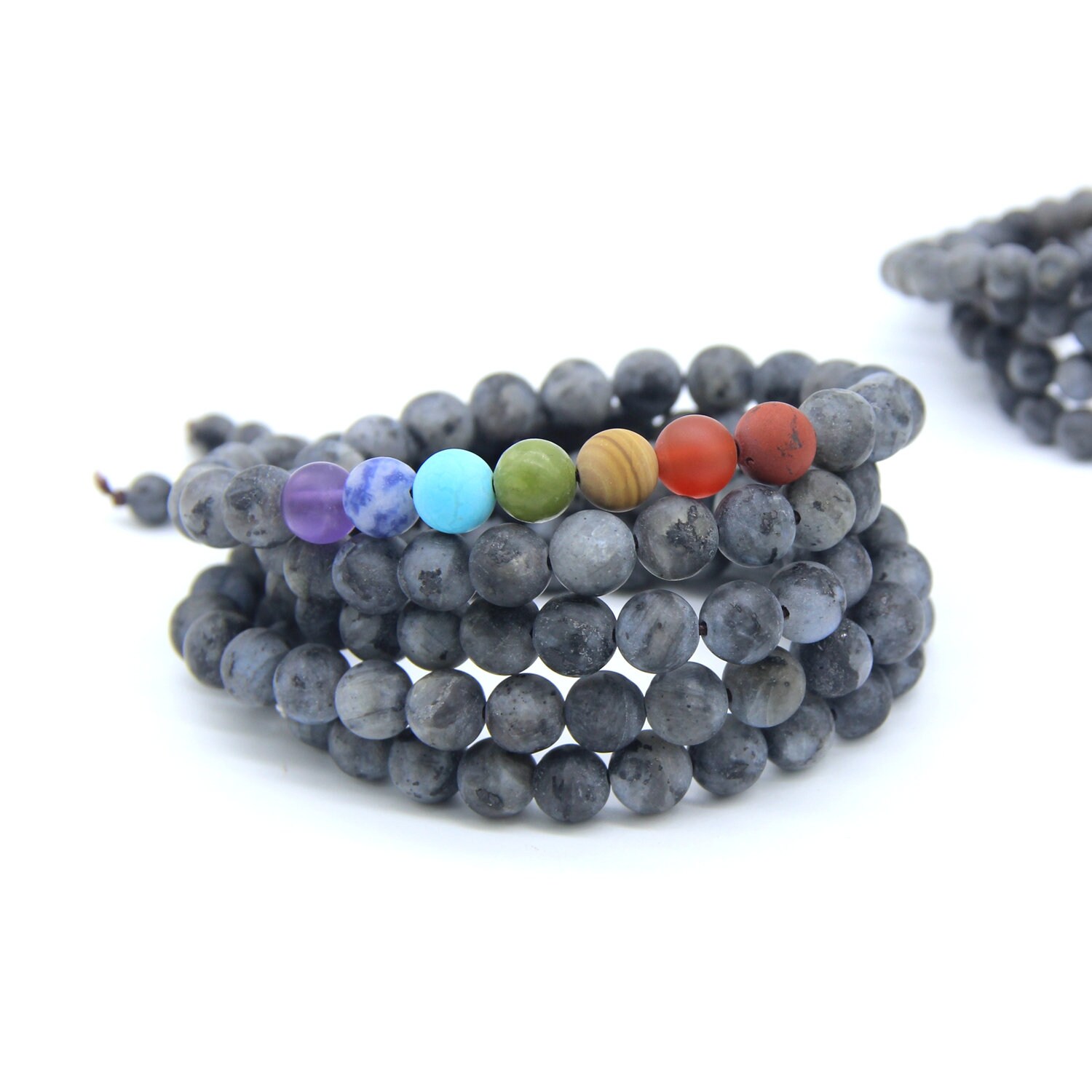 Matt 7 Chakra Schwarz Labradorit Mala Perlen, 108 Edelstein Perlen Armband, Halskette, Yoga Schmuck, Armband Zum Wickeln Matt 7 Chakra Schwarz Labradorit Mala Perlen, 108 Edelstein Perlen Armband, Halskette, Yoga Schmuck, Armband Zum Wickeln von BrilliantJewelryShop