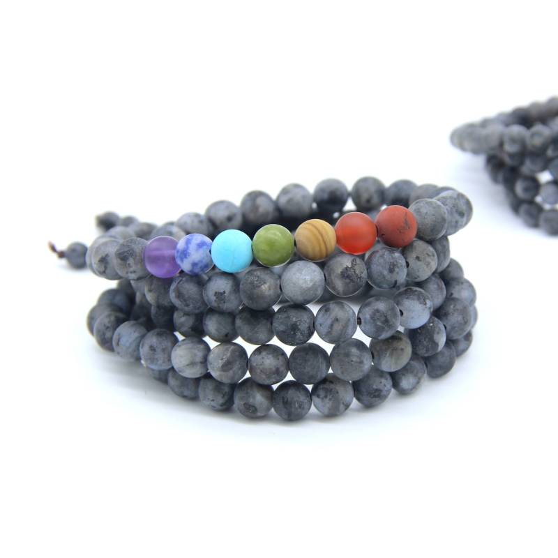 Matt 7 Chakra Schwarz Labradorit Mala Perlen, 108 Edelstein Perlen Armband, Halskette, Yoga Schmuck, Armband Zum Wickeln Matt 7 Chakra Schwarz Labradorit Mala Perlen, 108 Edelstein Perlen Armband, Halskette, Yoga Schmuck, Armband Zum Wickeln von BrilliantJewelryShop