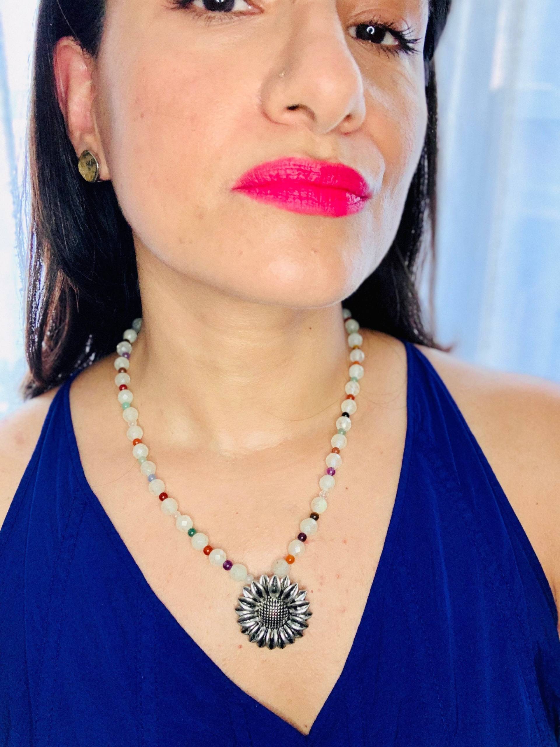 Silber Blume Anhänger Auf Quarz von BrilliantLatina