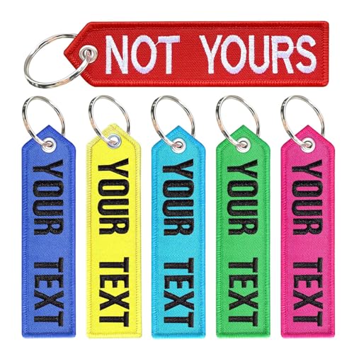 Brillina Benutzerdefinierte Stickerei Schlüsselanhänger, personalisierte jeder Text für Männer Geschenk Motorrad ATV Auto Scooter (Colorful), 12.5x 3cm von Brillina