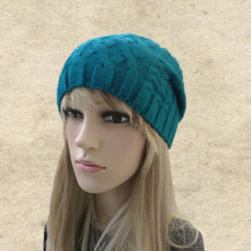 Wollmischung Slouch Mütze Damen Strickmütze Boho von BrimDream