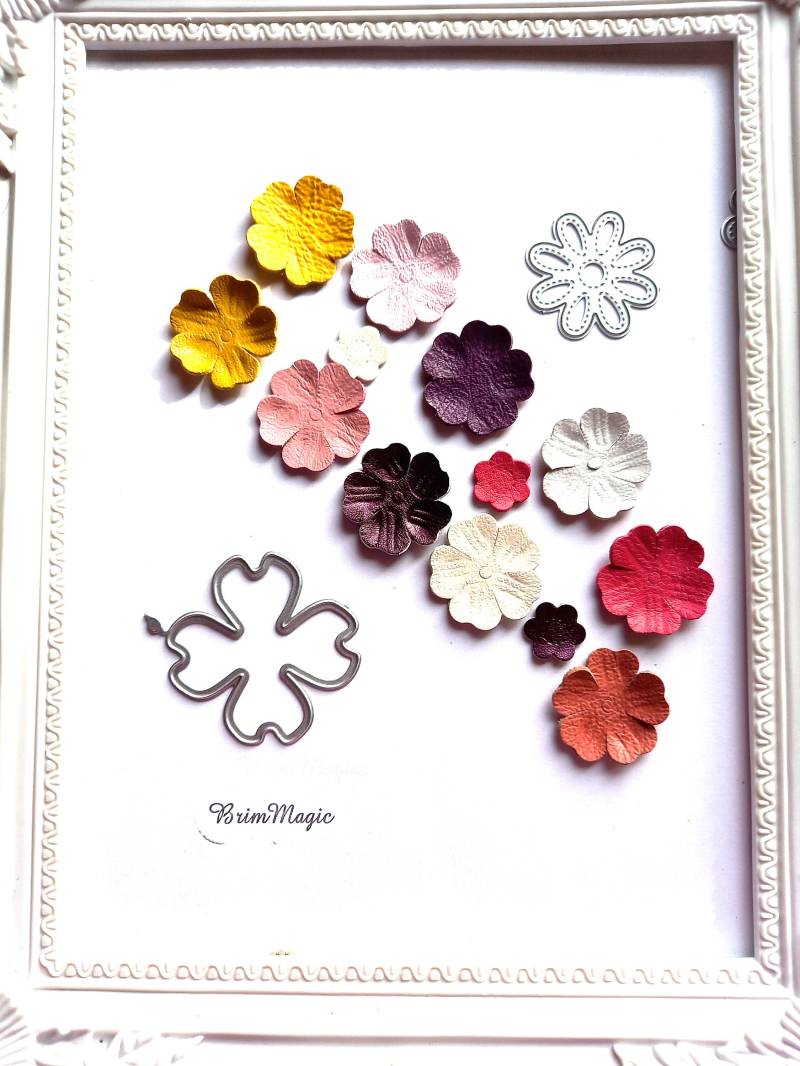 Kleine Lederblumen 2, 5 cm | 1 Inch in 10 Farben, Geformt Oder Glatt, Handmade von BrimMagic