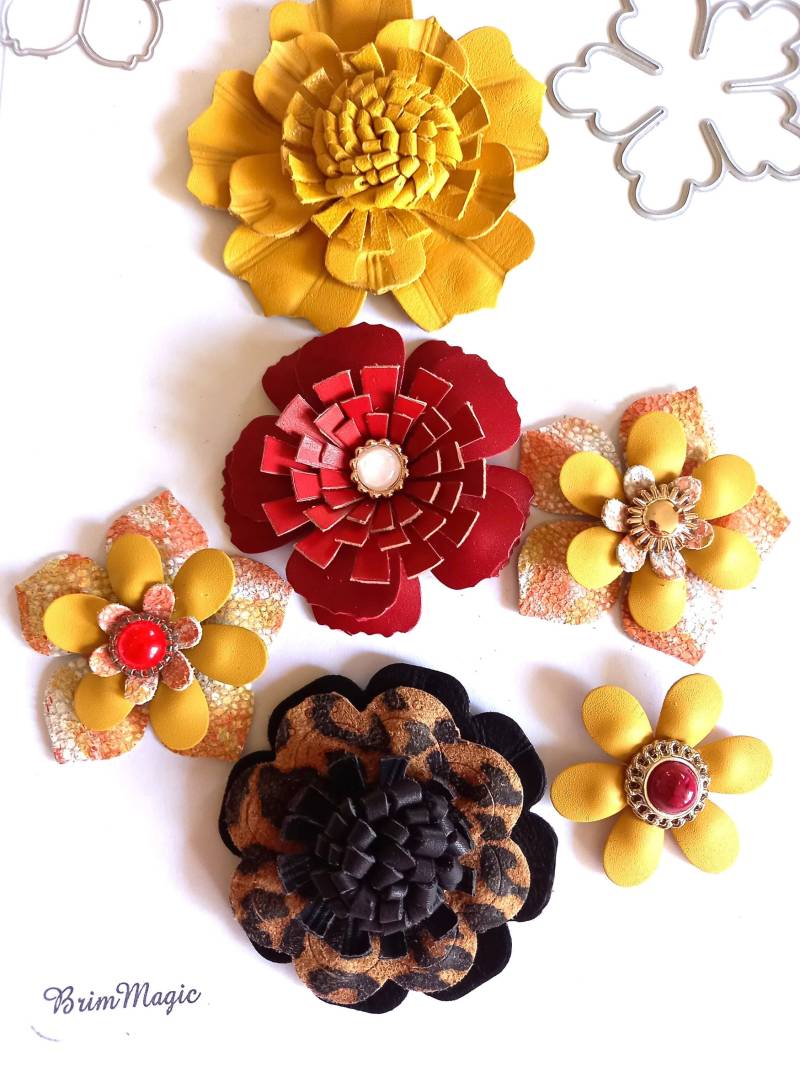 Schöne Lederblumen, 5 Typen Blumen, Handmade von BrimMagic