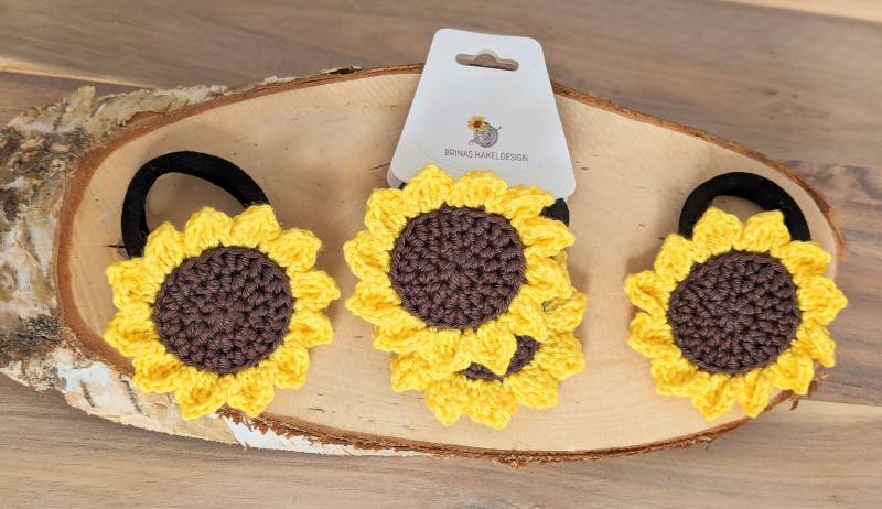 Sonnenblume Gehäkelt Haargummi von BrinasHaekeldesign