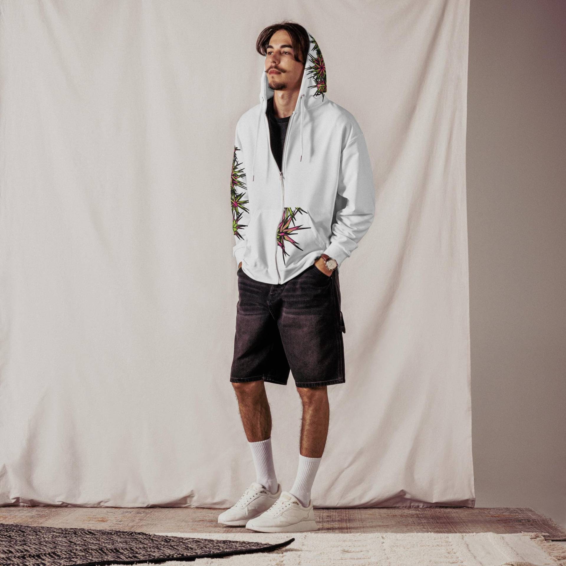 Unisex Zipper Hoodie, Hoodie, White, Unisex, Man, Women, Frau, Mann, Special, Pink, Green, Bequem, Comfortable von BrinaundAndersDesign