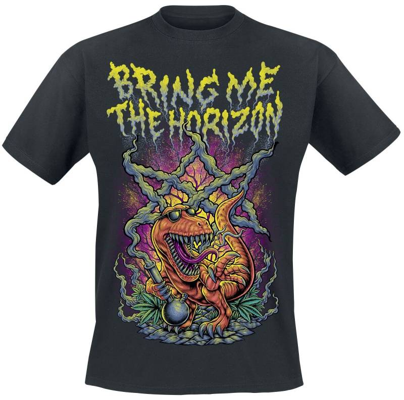 Bring Me The Horizon Smoking Dinosaur T-Shirt schwarz in XXL von Bring Me The Horizon