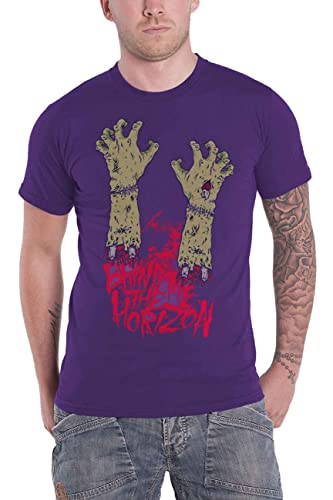 Bring Me The Horizon T Shirt Zombie Hands Band Logo Nue offiziell Herren Purple XL von Bring Me The Horizon