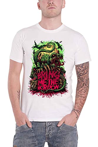 Rocks-off Herren Bring Me The Horizon Dinosaur T-Shirt Weiß von Bring Me The Horizon