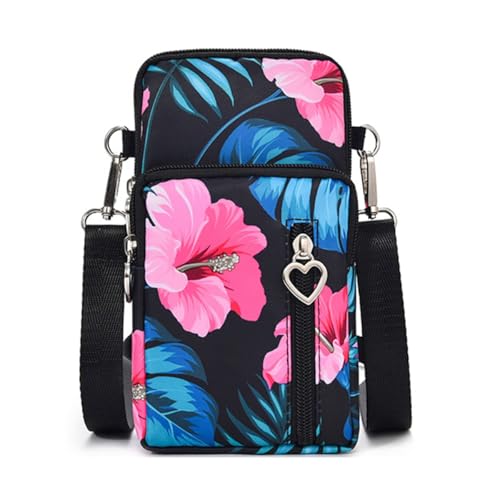 Damen Handtaschen Schultertasche Handytaschen Umhängetasche Kunstleder Schultertasche 3 Reißverschluss Beutel Universal Handytasche zum Umhängen Kartentasche Geldbörse für Handy unter 7 Zoll von Brinny