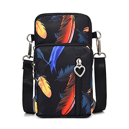 Damen Handtaschen Schultertasche Handytaschen Umhängetasche Kunstleder Schultertasche 3 Reißverschluss Beutel Universal Handytasche zum Umhängen Kartentasche Geldbörse für Handy unter 7 Zoll von Brinny