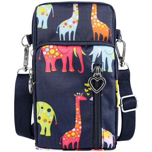 Damen Handtaschen Schultertasche Handytaschen Umhängetasche Kunstleder Schultertasche 3 Reißverschluss Beutel Universal Handytasche zum Umhängen Kartentasche Geldbörse für Handy unter 7 Zoll von Brinny