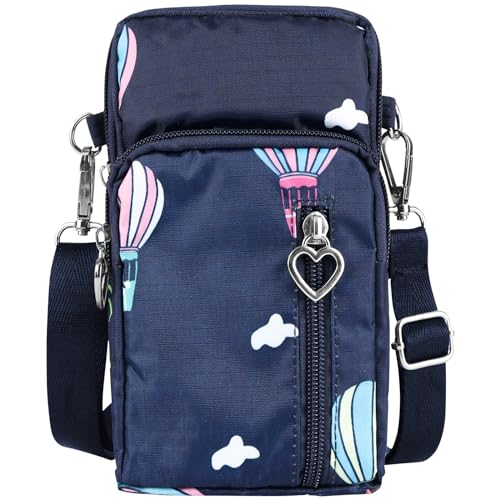 Damen Handtaschen Schultertasche Handytaschen Umhängetasche Kunstleder Schultertasche 3 Reißverschluss Beutel Universal Handytasche zum Umhängen Kartentasche Geldbörse für Handy unter 7 Zoll von Brinny