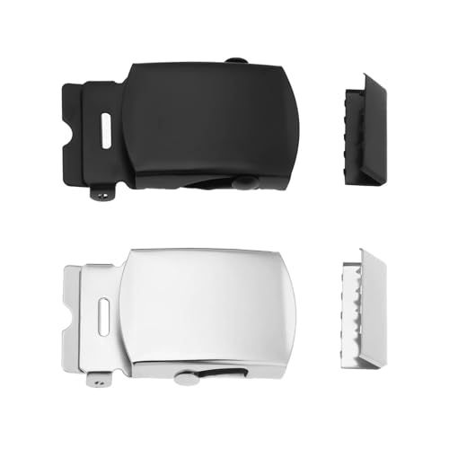 Briny River 2 Stück 1,25 Zoll Militär-Gürtelschnalle aus Metall mit Schiebesteg 35 Mm Gürtelschnalle Im Militärstil Metall-Gurtbandverschluss Im Militärstil Schnallen für 32 Mm Gürtel von Briny River