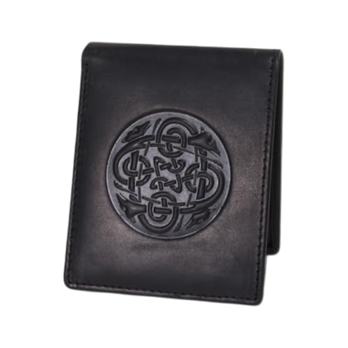 Briomhar Irish Bi-Fold Leather Wallet for Men - Irish Cuchiliann Design Made in Ireland, Schwarz, Casual von Briomhar