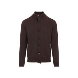 Brioni Brauner Mahagoni Cashmere Zip Blouson von Brioni