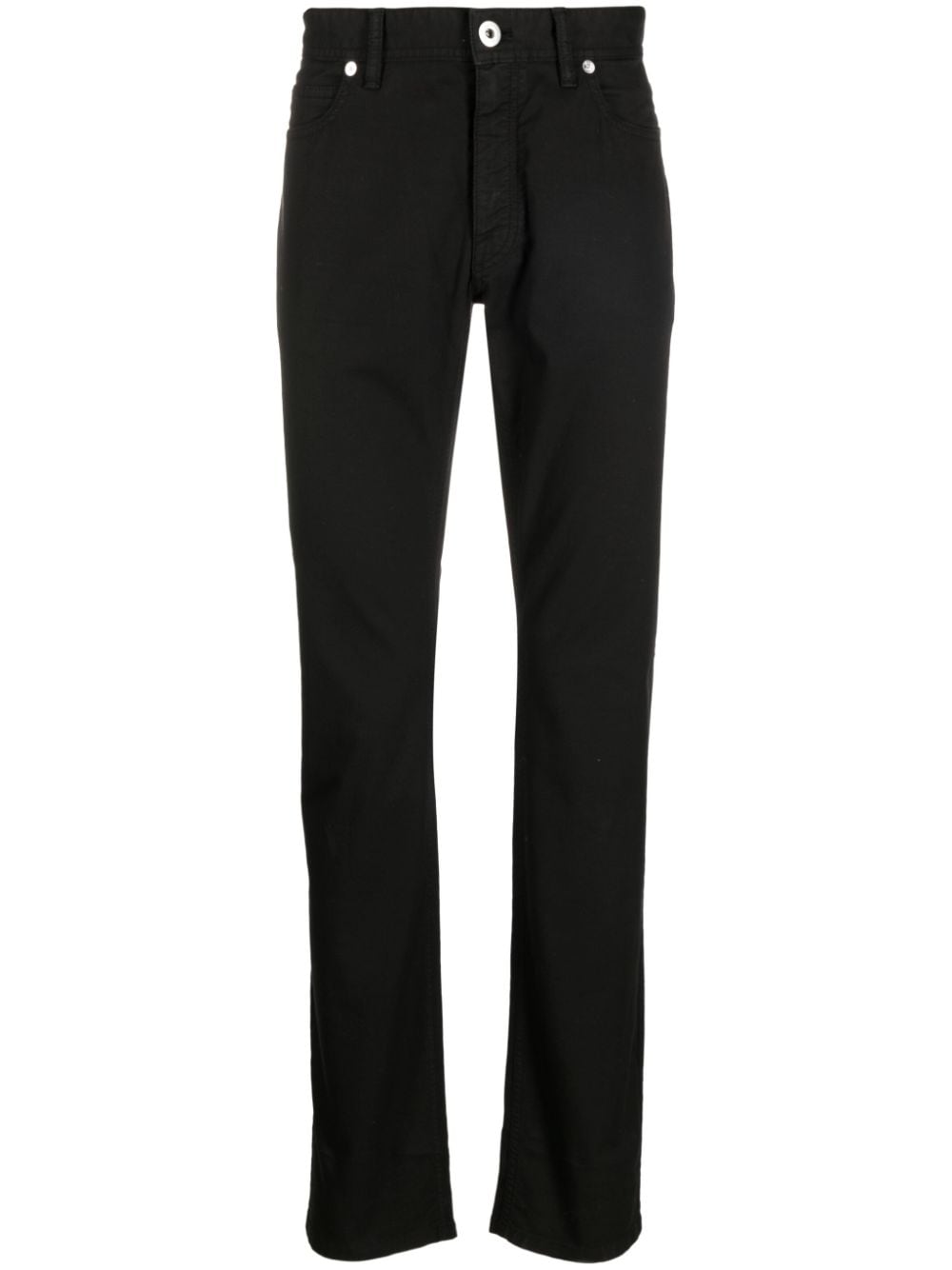 Brioni Gerade Hose mit Logo-Patch - Schwarz von Brioni