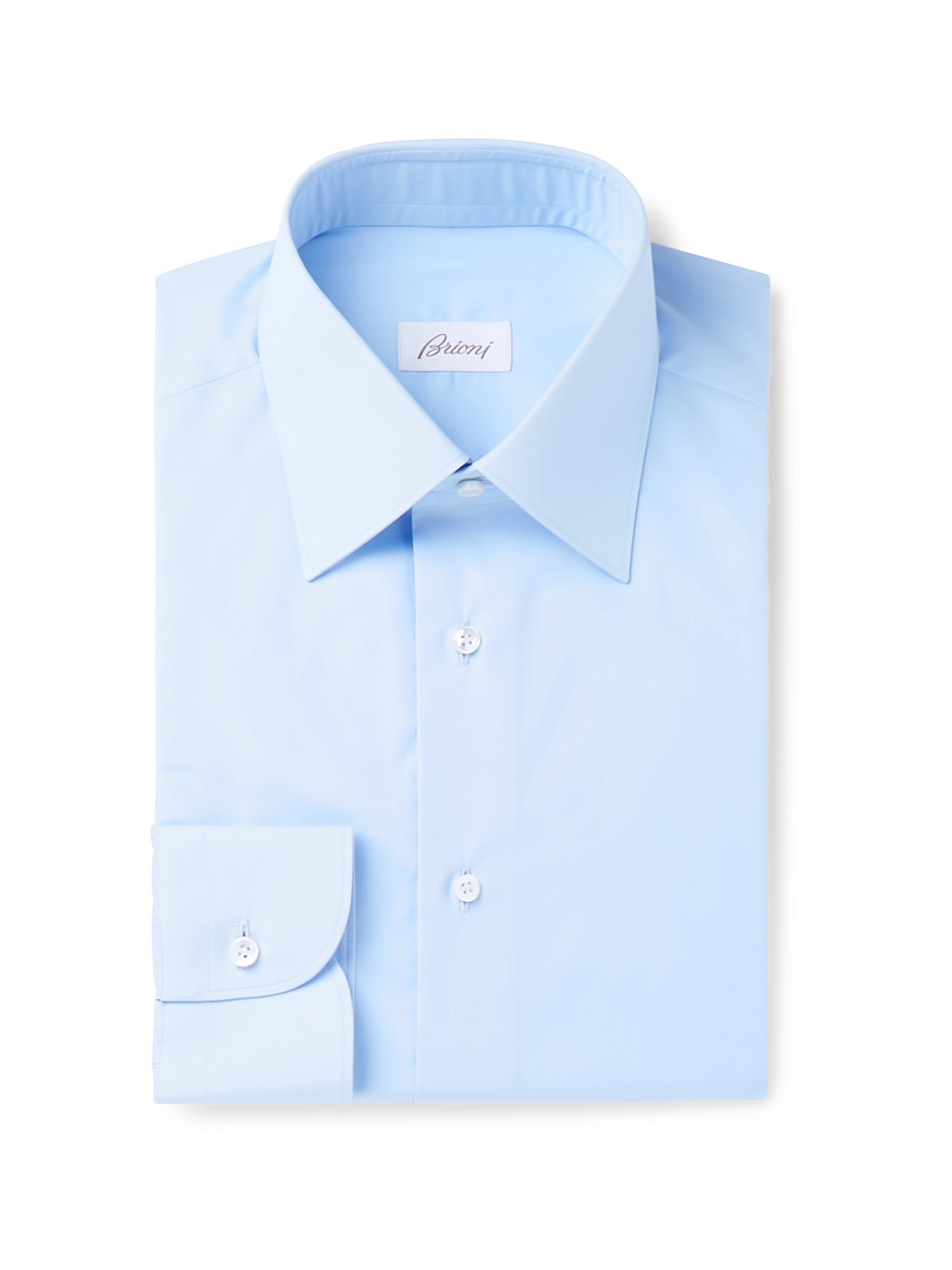 Brioni - Light-Blue Cotton-Poplin Shirt - Men - Blue - EU 43 von Brioni