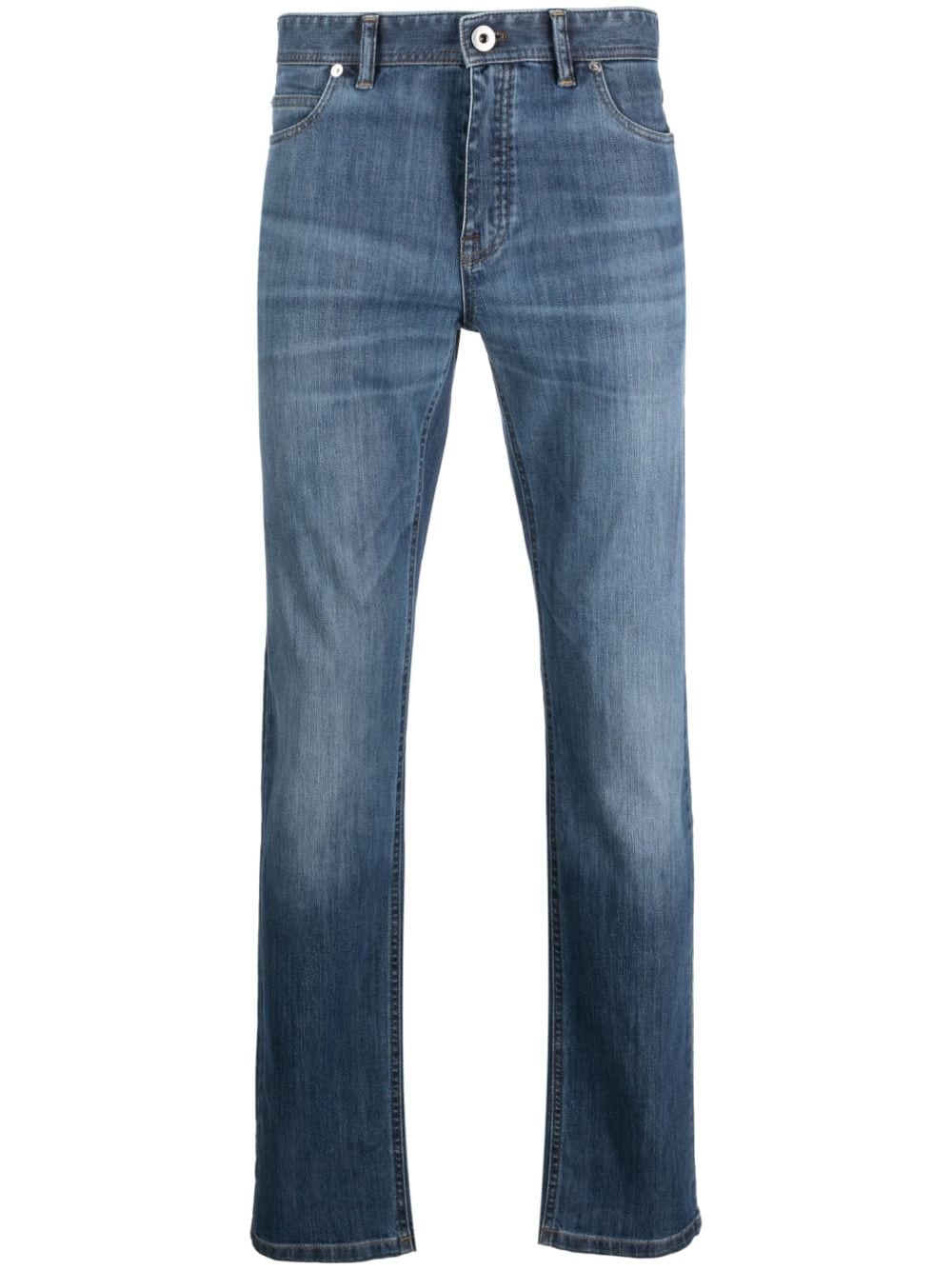 Brioni Straight-Leg-Jeans mit Logo-Patch - Blau von Brioni